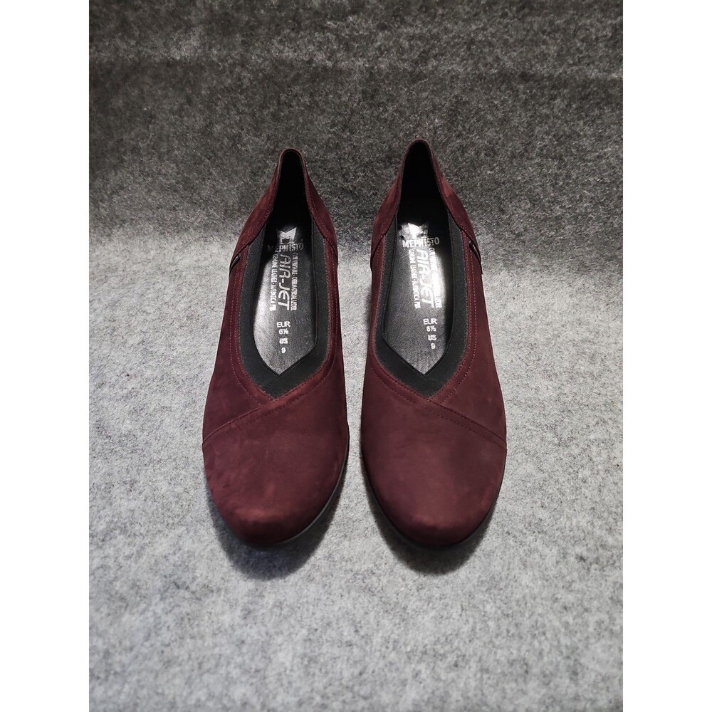 NEW MEPHISTO Air-Jet Women's Wine/ Black Suede/Leather Slip-On  Shoes Size 9
